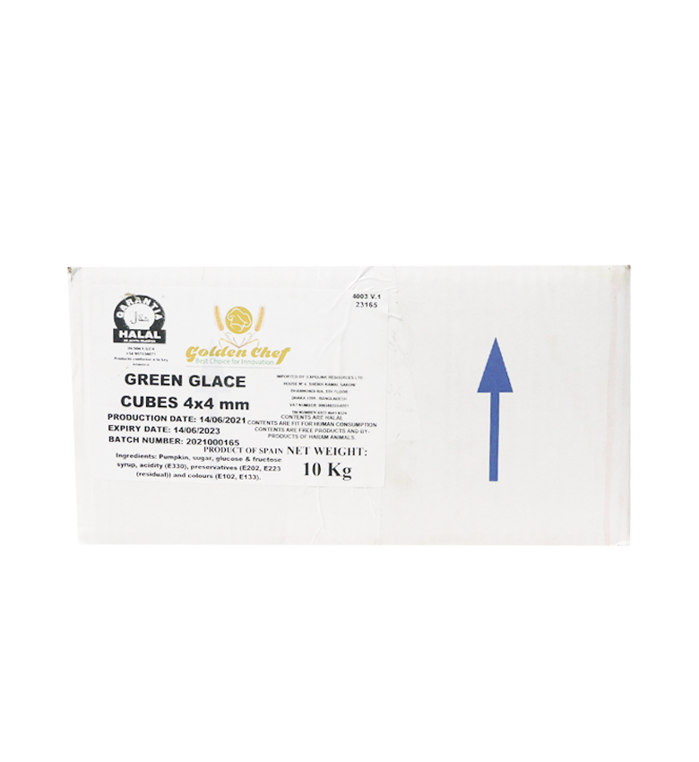Golden Chef Green Glace Cherry Cubes